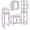 4 Piece Bathroom Furniture Set Smoked Oak Wood Based Material