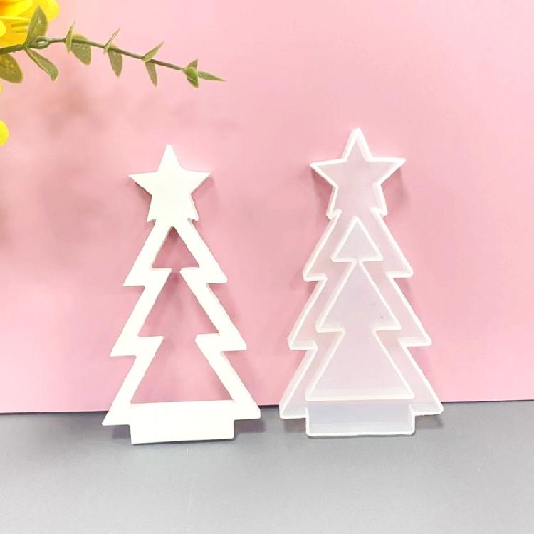 Holiday Themed Silicone Molds for Christmas Candlestick Holders 2 Packs Easy to Demold for Party Decoration Accessory