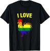 Rainbow Flag LGBT Gay Pride Parade Tshirt I Love Cock Tsh...