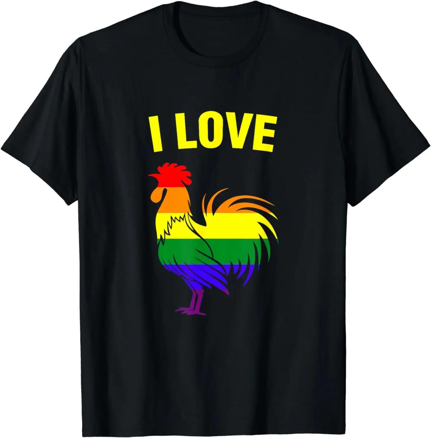 

Rainbow Flag LGBT Gay Pride Parade T-Shirt I Love Cock T-Shirt Y2k Top Women Clothes Shirts for Women Camisas De Mujer S