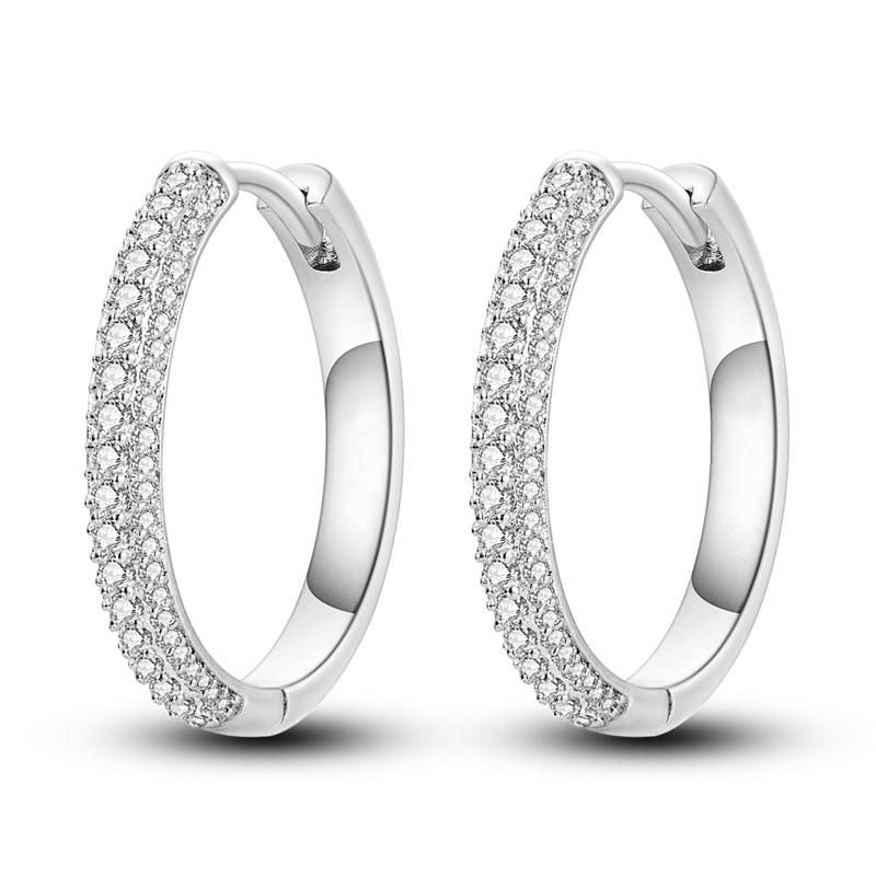 Silver Plated Woman Hoop Earring Simple Pendientes Eardrop U Shape Original  Earring Jewelry Gift