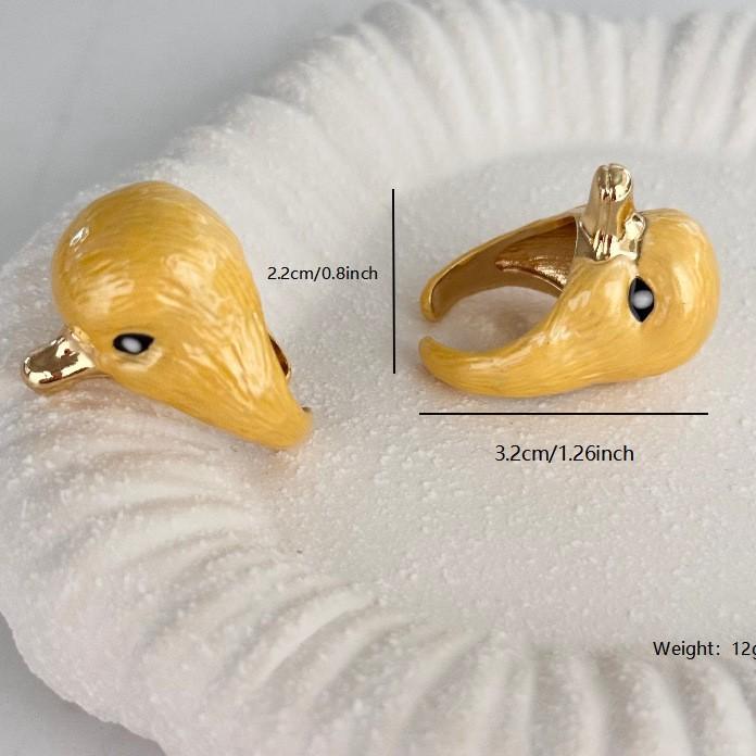 Hot-selling Three-dimensional Little Yellow Duck Ring Niche Personality Fun Girl Ring