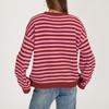Women's Casual Striped Round Neck Long Sleeve Pullover Sweater for Everyday Wear