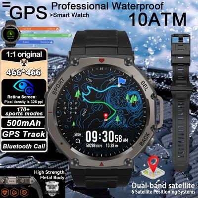 2025 Nowy Premium Wojskowy Smartwatch GPS Wodoodporny 5 ATM Wbudowany Dwupasmowy GNSS Kompas Połączenia BT Sportowy Outdoorowy Smartwatch Męski