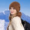 2 Teile/satz Winter Schal Mütze Set für Damen Dicker Strick Winddicht Halten Warm Gehörschutz Elastische Baggy Cap Outdoor Schule Pendeln Beanie Nackenwärmer