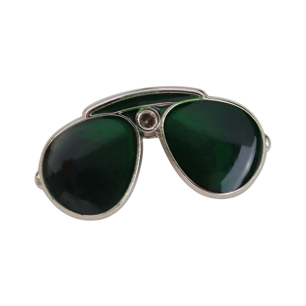 Retro Suit Accessories Sunglasses Shape Enamel Pins Shirt Brooch Collar Pins Badge Glasses Brooch