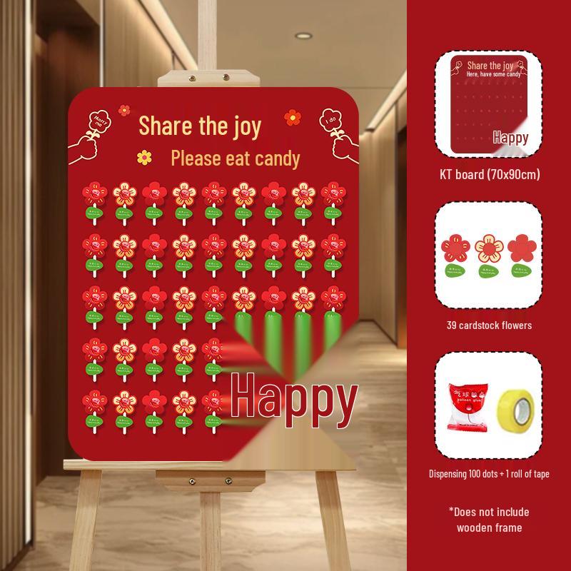 Creative Wedding Engagement Candy Lollipop Welcome Sign and KT Board Backdrop Decoration