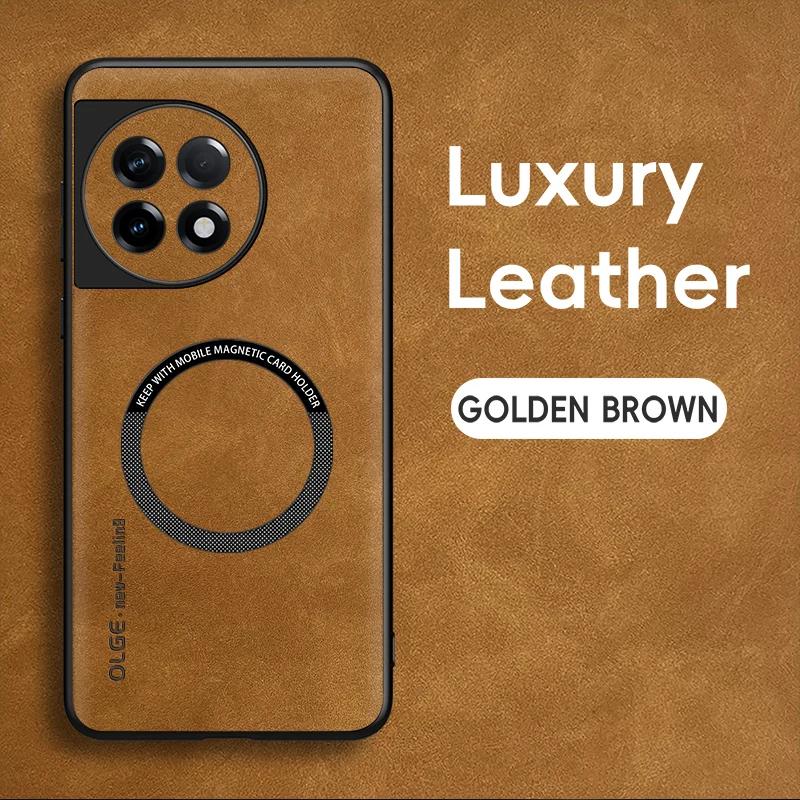 

Для OnePlus ACE 2 2 Pro 2V Чехол для телефона из тонкой овечьей кожи с магнитным TPU и мягкими краями, противоударный, против отпечатков пальцев For OnePlus ACE 2V жёлтый