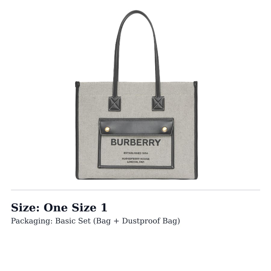 Burberry Canvas With Leather Tote Bag, Shopping Bag, Canvas Bag, Handbag, Shoulder Bag Small Women's Gray/Black 80441371