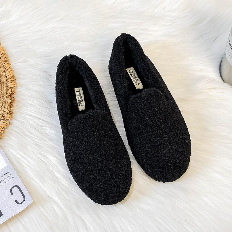 Fashion Big Size 34-43 Women Lambswool Moccasins Winter Wool Shoes Ladies Ballerinas Warm Fleece Loafers Femme Cold Proof Fur Flats 2025