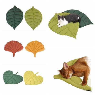 Leaf Shape Cat Bed Double-Sided Available Pet Supplies Hot Seat Cushion for Cats Puppy