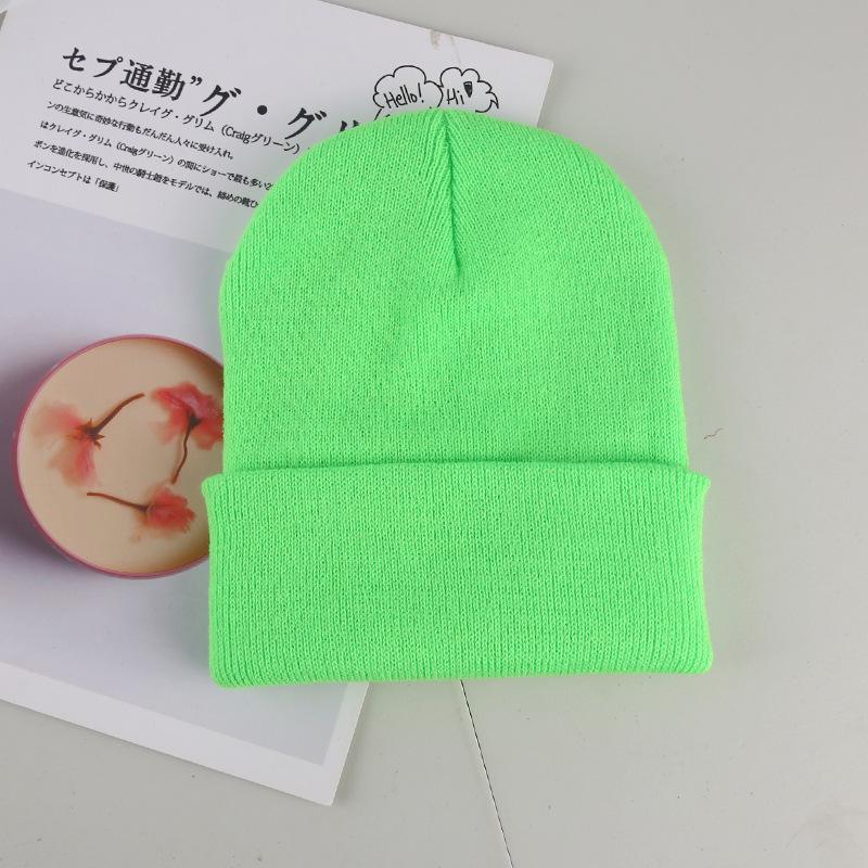 2pcs Light Board Knitted Hat Winter Wool Hat Men's And Women's Warm Hat
