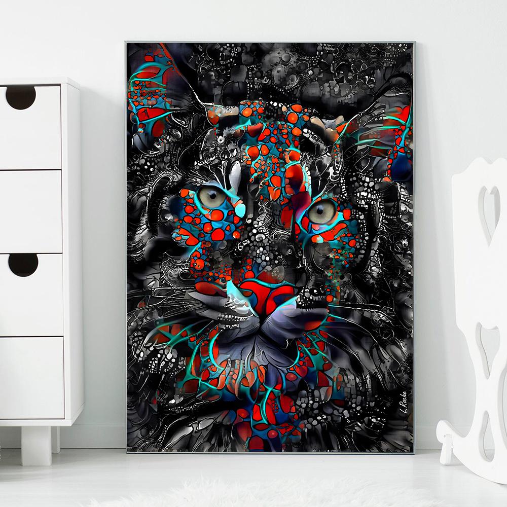 Abstract Elephant Lion Canvas Painting Wall Art Tiger Leopard Animal Posters and Prints for Living Room Home Decoration Cuadros