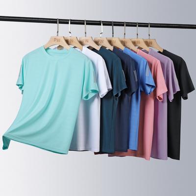 Heren IJszijde Sneldrogend Sport T-shirt Kamperen Wandelen Vissen Shirt Ronde Hals Fitness Hardlopen Gym Tops