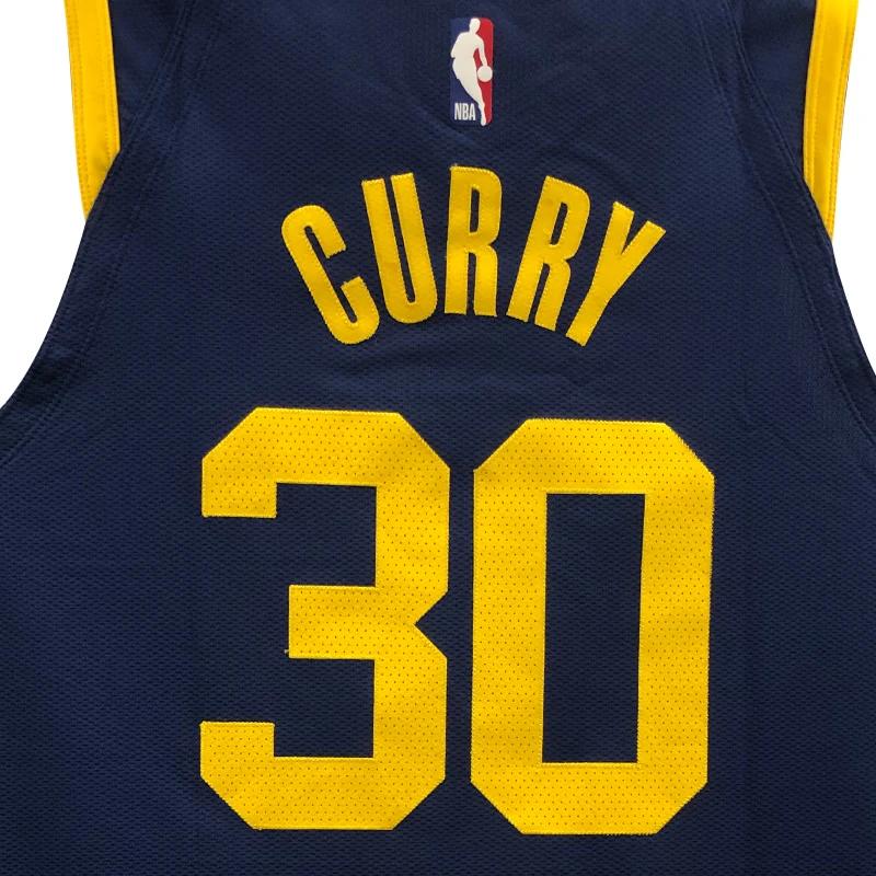 Jordan NBA Warriors Curry No. 30 Basketball Jersey Men Tops Blue DQ0147-421