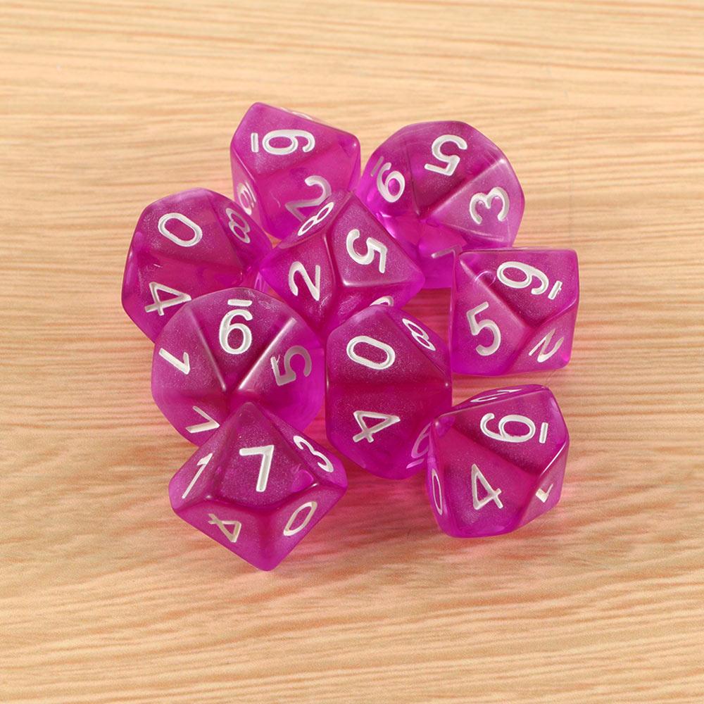 10pcs 10Pcs Acrylic 10 Sided Number Entertainment Board Games Dice Game Toys D10 Dices Game Dice