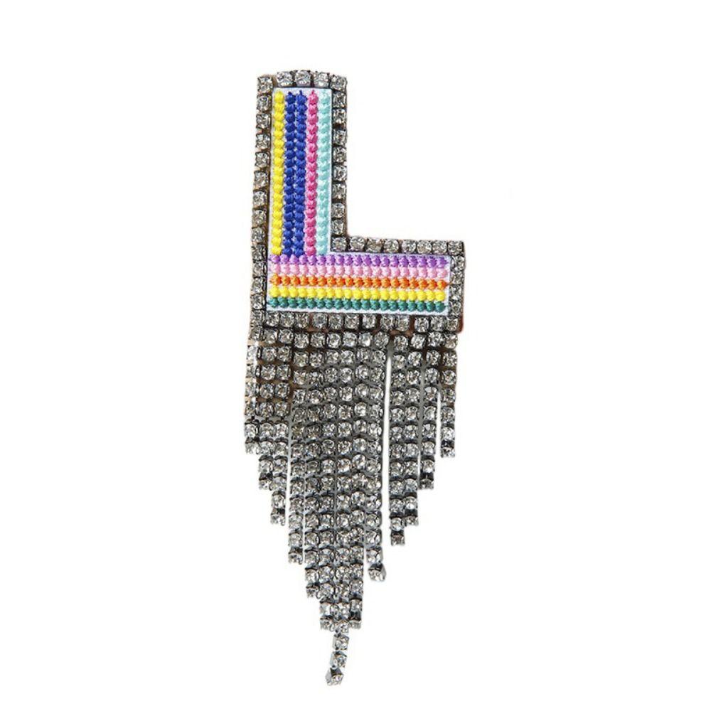 Embroidery Rhinestone Tassel  Brooch A-Z Letter Banquet Clothes Pin  Decoration