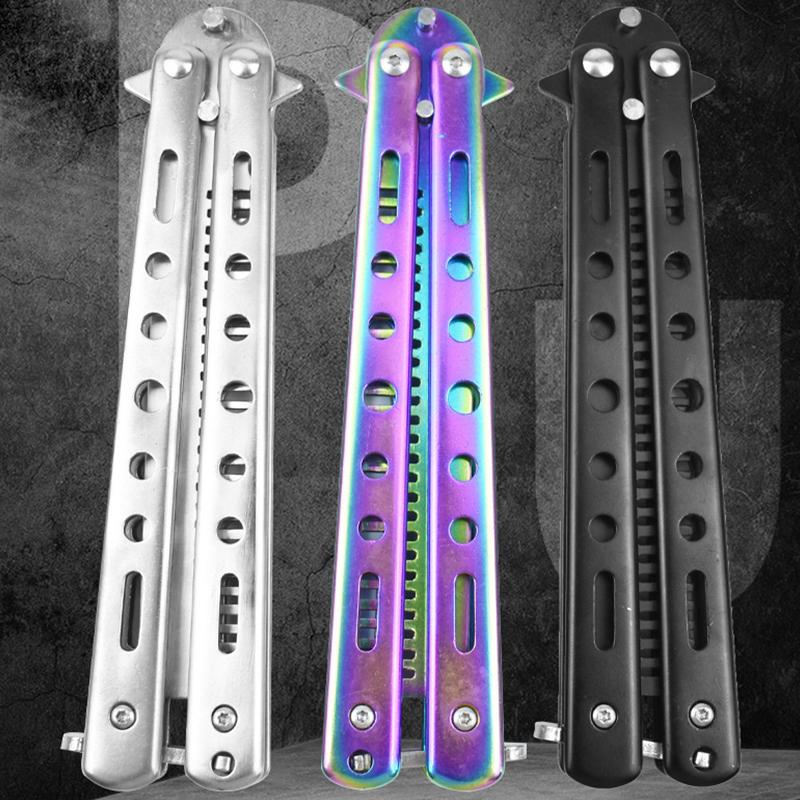 Foldable Practice Training Butterfly Comb Stainless Steel Beard Moustache Brushe Salon Hairdressing Styling Tool