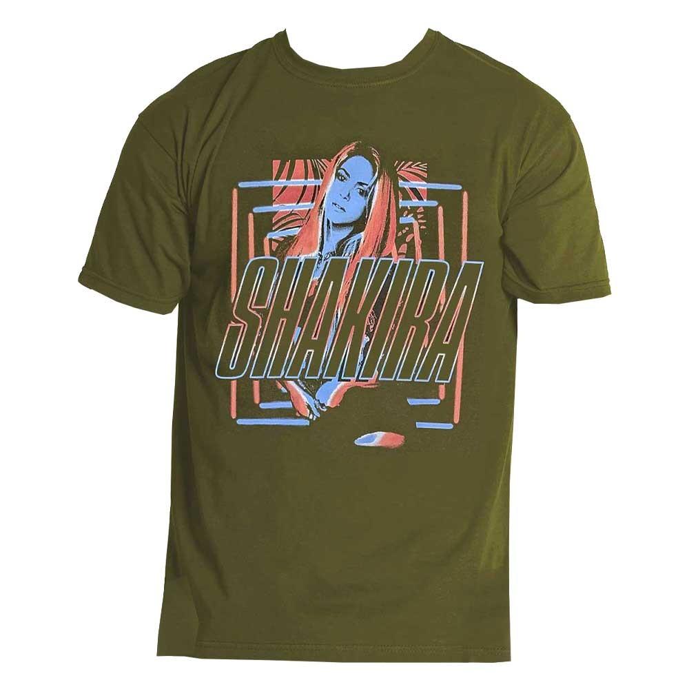 Shakira T Shirt Squares and Logo new Official Unisex Green XL