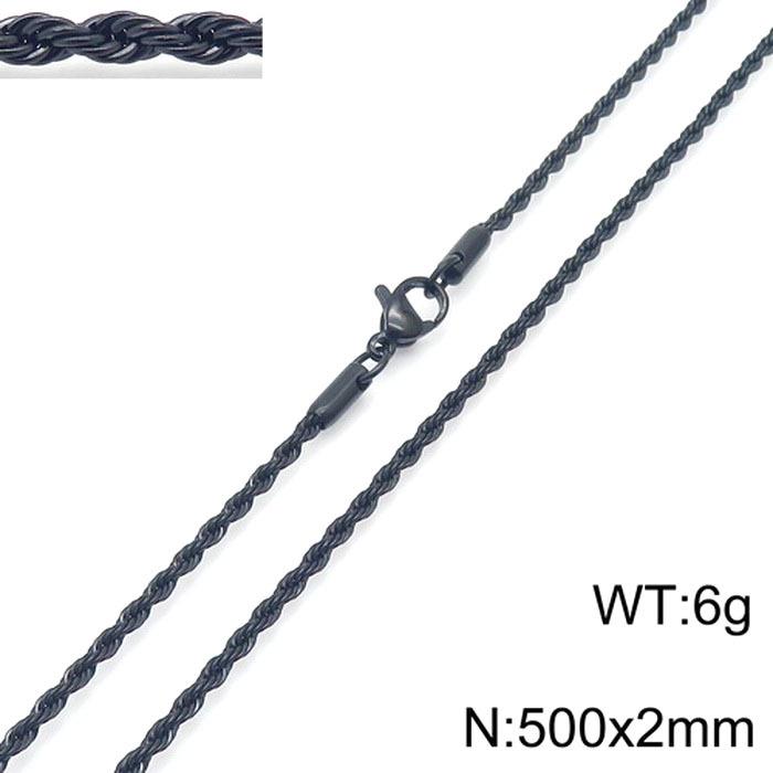 Spot Multi-Size Stainless Steel Twisted Rope Chain Necklace for Couples - Unisex Titanium Steel Design