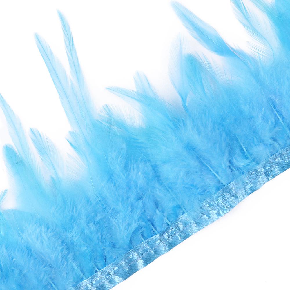 10Meter Black Saddle Rooster Hackle Feather Trim 10-15cm Cock Fringe Halloween Cosplay Dress Decor Pheasant Plume Selvage Crafts