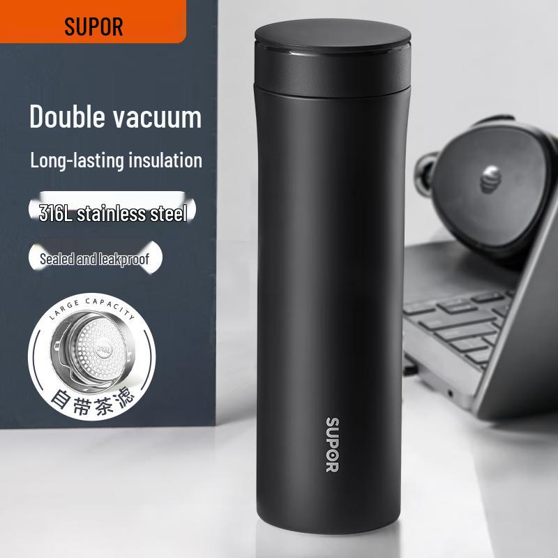 SUPOR 316L Stainless Steel Vacuum Flask with Tea Infuser