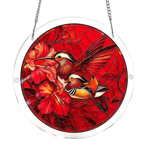 Acrylic Jigsaw Puzzle Suncatcher 83 Pcs DIY Puzzles Craft Kit for Adults Colorful Window Hanging Ornament for Women Men Home Garden Decor