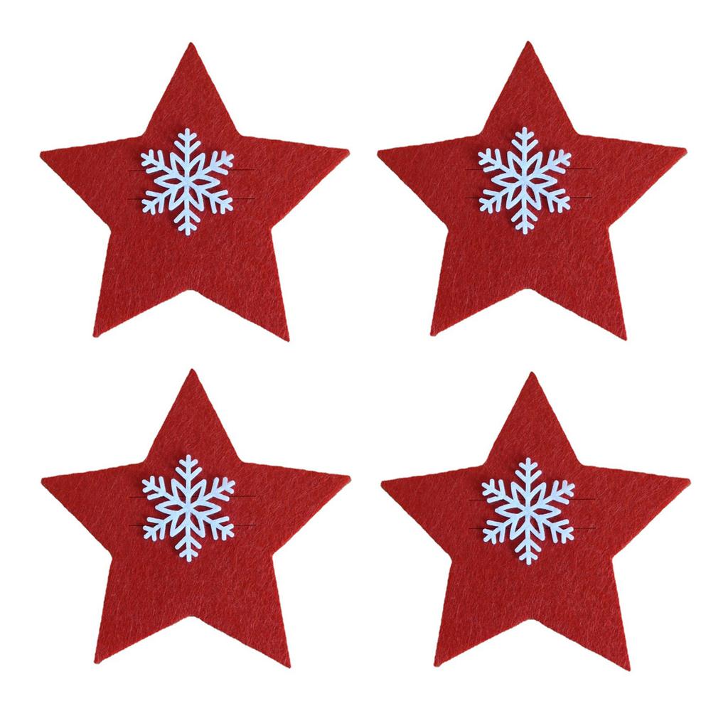 4PCS Christmas Cutlery Holder Bags Snowflake Xmas Tree Knife And Fork Pocket Cutlery Bag Xmas New Year Dinner Table Decorations