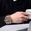 Men's Leather Strap Military Watch Men's Chronograph Waterproof Sport Wrist Date Quartz Wristwatch Gift (Gold Braun), Gold Braun, Chronograph, Quartz