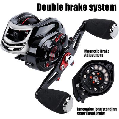 Baitcasting Fishing Reel 6.3:1/18+1 Reel Magnetic Switch Handle Spool Saltwater Fishing Accessories