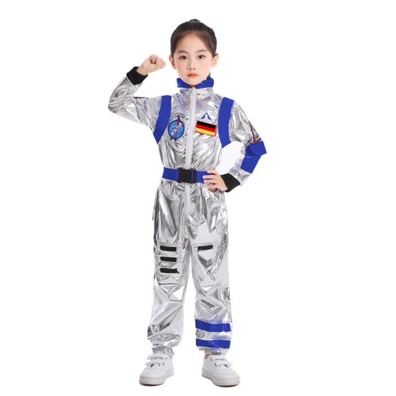 Kids' Silver Astronaut Jumpsuit - Space Suit Costume for Stage, Play, or "The Wandering Earth" COS Performance