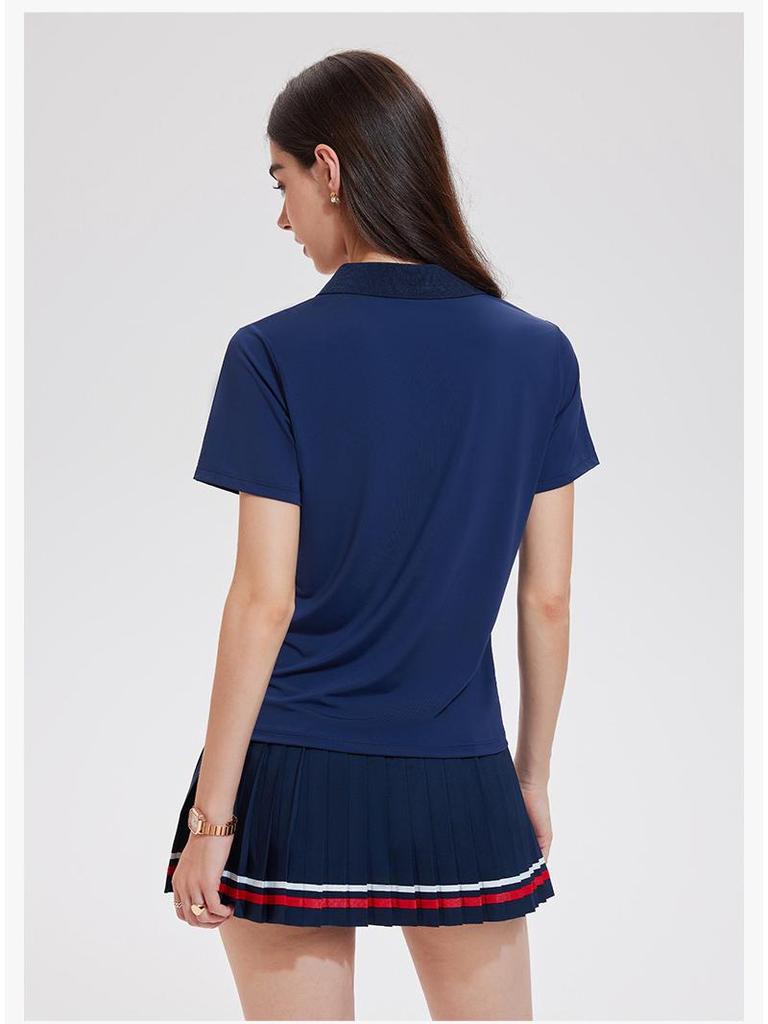 Cai Jue Women's Quick-Dry Short Sleeve Polo for Outdoor Sports & Fitness