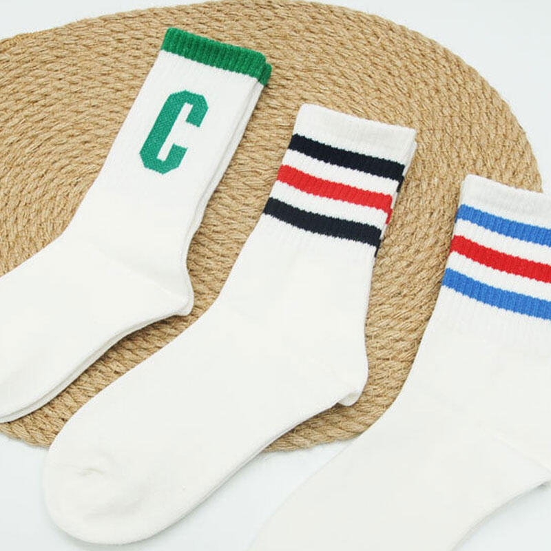 Hararoi Toddler Long Socks Green and Three-Line Ringle 1 Pair Navy
