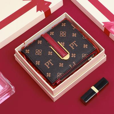 Wallet Wallet Women'S Fashion Premium Sense Delicate Short Multifunctional Multi-Card Wallet Folding