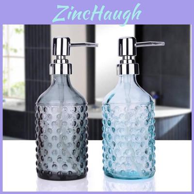 Decorative Glass Shampoo Dispenser 400ml With Colorful Floral Pattern For Bathroom Storage