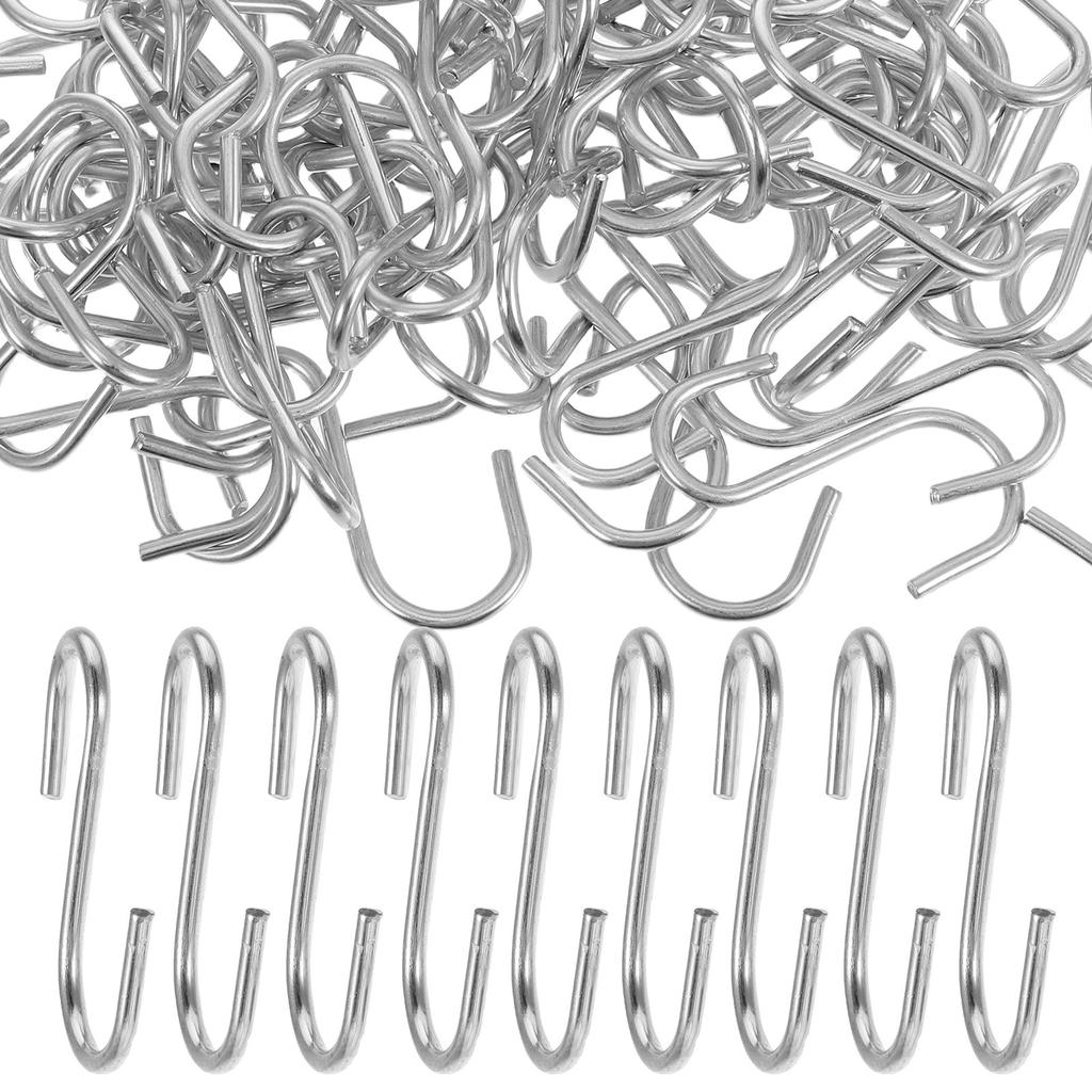 100Pcs Heavy Duty S Hooks Strong Corrosion Resistant Steel Hangers for Kitchen Utensils Cookware Clothes Handbags Over The Door