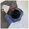 IELGY Large-Capacity Bag Female 2024 New Style Commuter Canvas Denim Tote Bag College Student Class Bag Armpit Order S