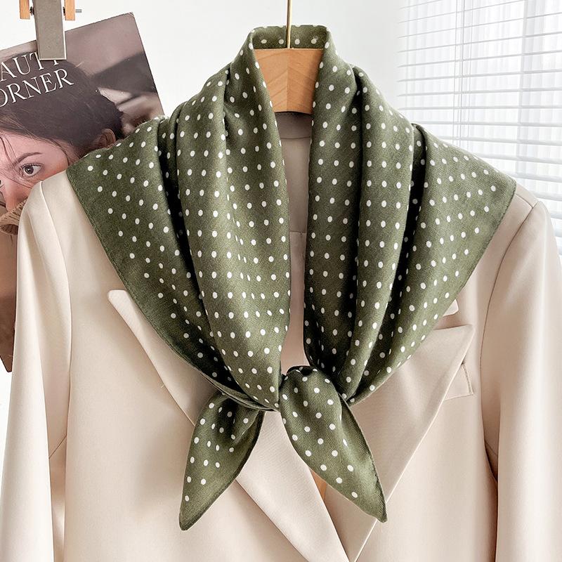 Chessboard Plaid 71CM Cotton and Linen Silk Scarf Small Square Scarf Women's Spring and Autumn Summer Thin Scarf Scarf Linen Headscarf Belt