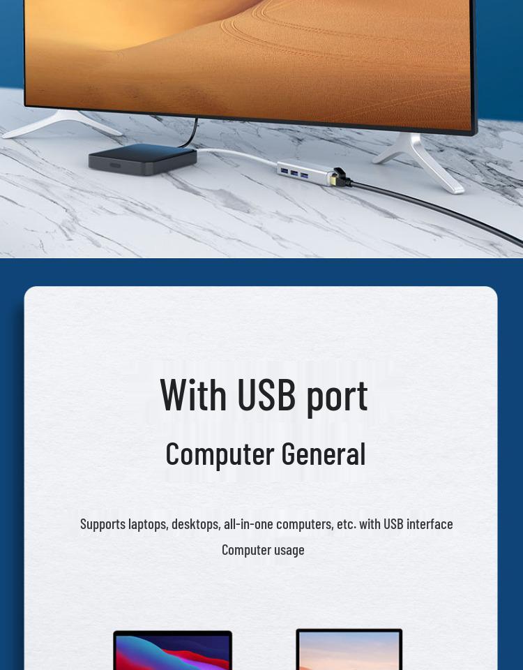 Type-C to Ethernet Adapter: USB to RJ45 Gigabit Network Card