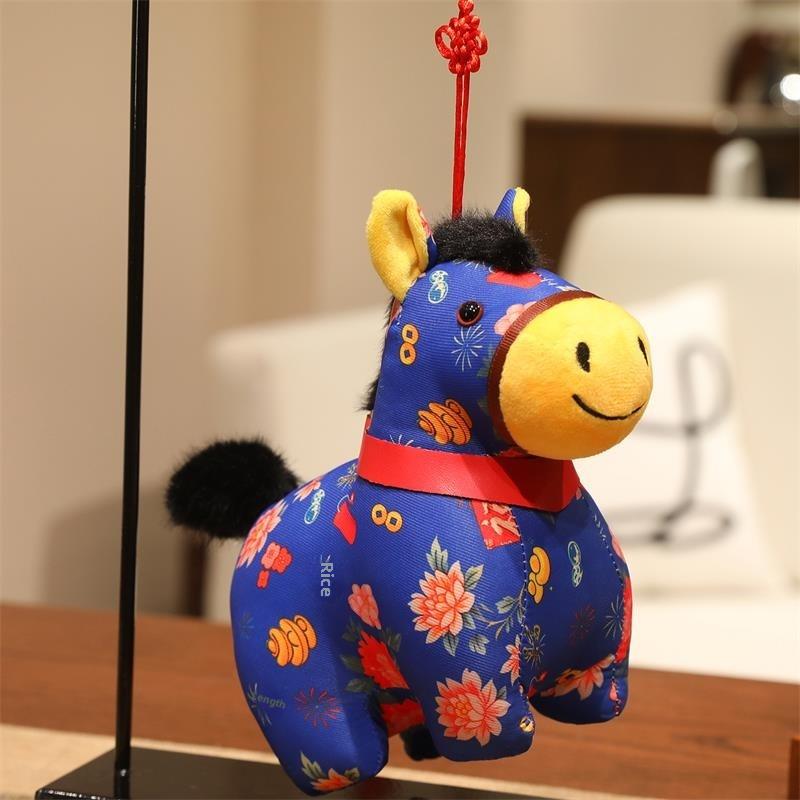 

Cute Lucky Pony Horse Plush Doll Toy Keychain Pendant Bag Hanging Backpack Charm Kid New Year Gift Year Of The Horse Mascot Doll синий