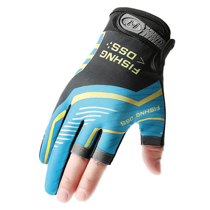 Fishing Gloves Men Summer Three Finger Cut Gloves For Fishing Sun Protection Male Anti-Slip Cycling Drive Breathable Thin Gloves