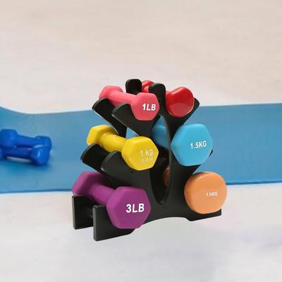 Support pour haltères 3 niveaux Portable Léger Support pour haltères Fitness Usage domestique Haltères universels Support vertical pour haltères