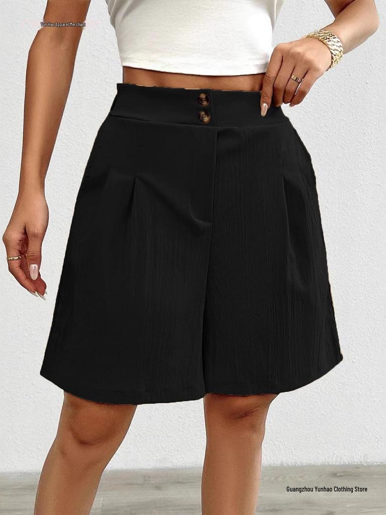 2026TK Summer Women's High-Waisted Loose Wide-Leg Shorts