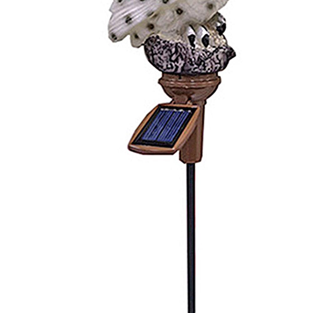 2pcs Solar LED Lights Outdoor Decorative Lawn Stake Owl Shape Lights for Home Garden Courtyard Adornment Decor Warm White Light