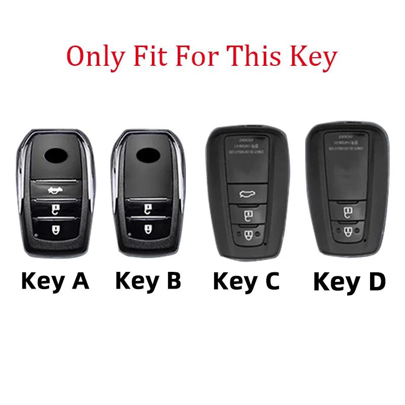 Zinc Alloy Car Key Case Full Cover Shell for Toyota Models 2/3 Buttons Compatible with CHR C-HR RAV4 Land Cruiser Prius Camry Co