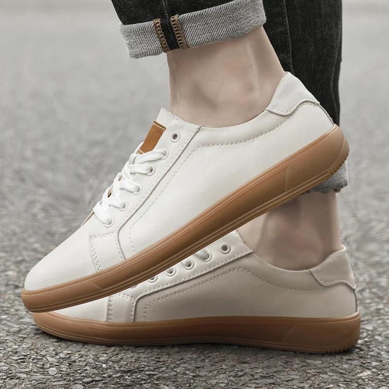 Mode 2025 Neue Herren Echtleder Casual Vulkanisierte Schuhe Klassische Flache Designer Skateboard Schuhe Jugendmode Outdoor Oxford Schuhe