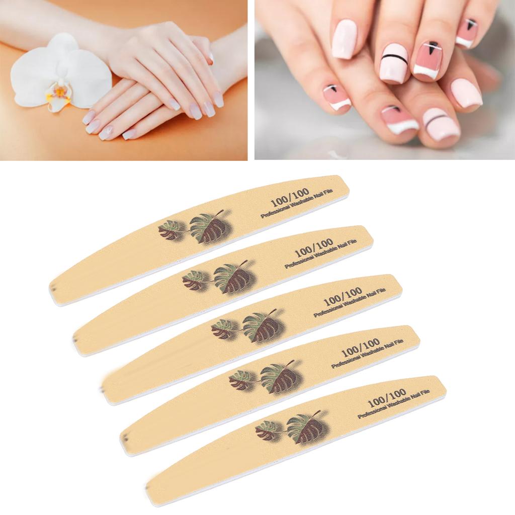 10pcs Nail File Professional Washable Reusable Double Sided Nail Buffer File Manicure Tool (Yellow)