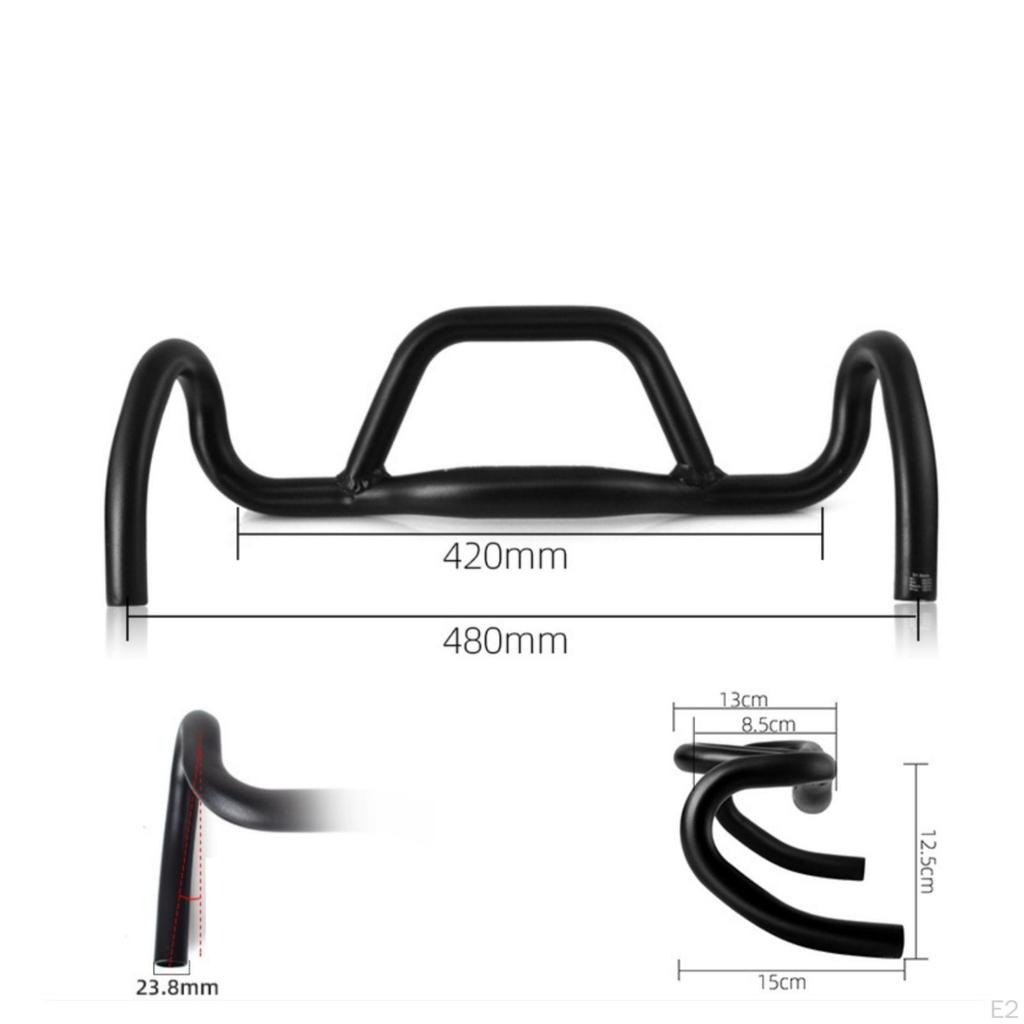 Aluminum Drop Bar Lightweight Black Curved Handlebar Rigid Road Bike