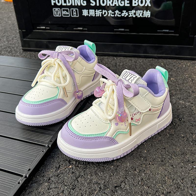 

Girls sports shoes cute student board shoes spring and autumn 2025 new breathable little white shoes children s soft-soled casual shoes 26-31 yards, 6 pairs in one hand фиолетовый