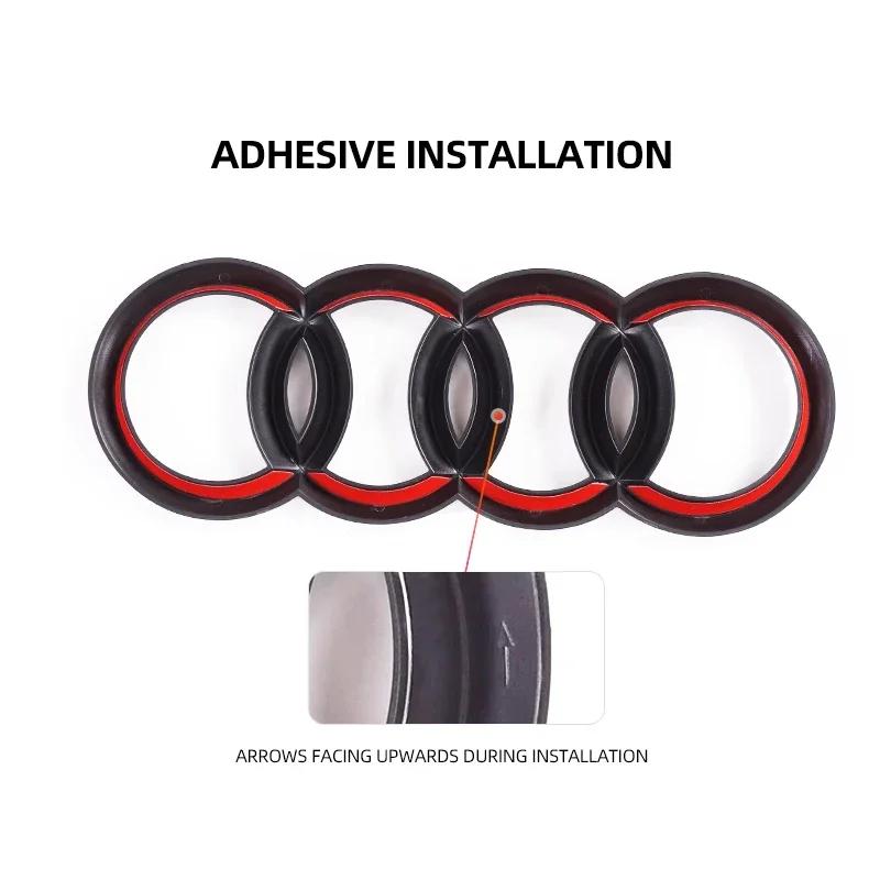 2024 New ABS Four Ring Car Logo Cover Retrofitting Front Grille Badge Rear Trunk Emblem For q2 A3 A4 A5 A6 A7 Q2 Q3 Q5 Q7 Q8